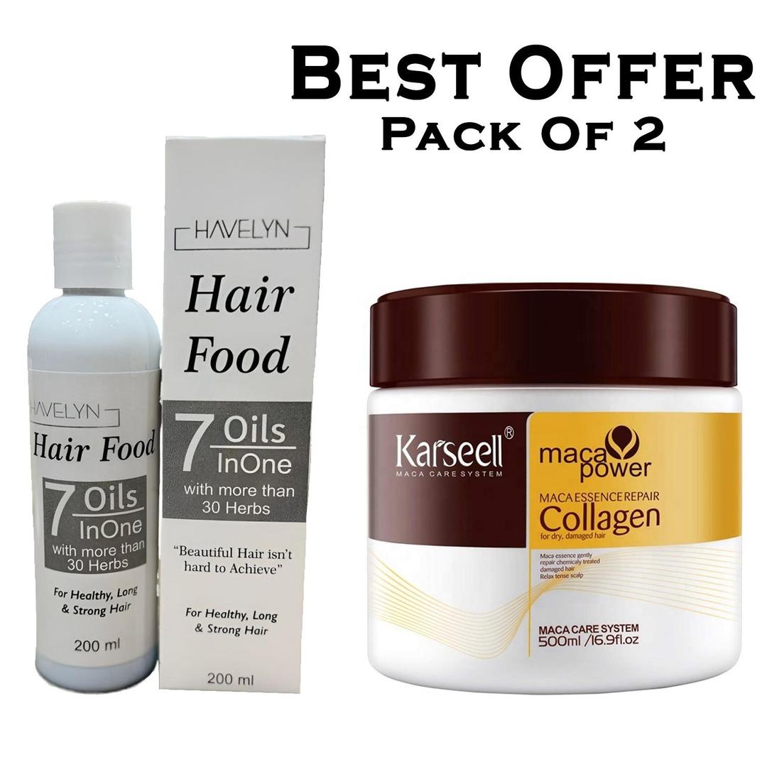 Buy 1 Get 1 Fre Karseell Hair Mask+Hair Food Oil, Pack Of 2 Items (Original)